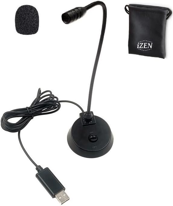 iZEN USB PC Microphone, Computer Recording Condenser Cardioid Mic for Laptop, Mac, PS4 - Voice Recording, Podcasting, Skype, YouTube, Gaming microphone USB, Streaming