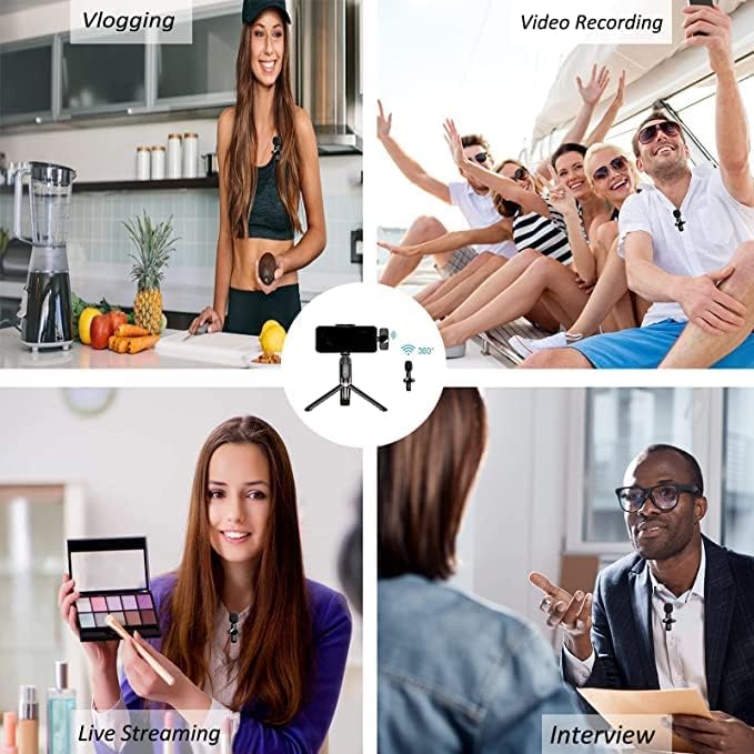 iZEN Mini Wireless Lavalier Lapel Microphone for Recording, Mic Live Streaming for Android Phones (USB type C port only) Compatible with Samsung, Huawei, Vivo, Oppo for YouTube, TikTok, Facebook etc