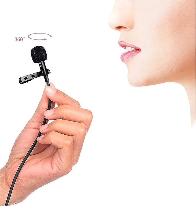 iZEN 2M/6.5ft Mini Lapel Lavalier with clip on Microphone for any iphone 8/X/XS/XR/11/12/13 and iPad Lapel Omnidirectional Condenser Mini Lavalier Mic iphone Microphone for Recording on iphone devices