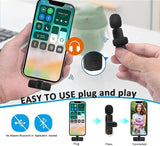 Dual Wireless Mini Lavalier Lapel i Mic with clip on Microphone for Video Recording for iphone and iPad Mini We Microphone Wireless ireless Lavalier Mic iphonMic for TikTok YouTube Stream Vlog