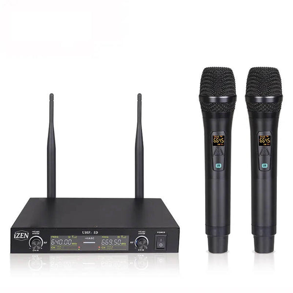 Wireless Dual Channel UHF Microphone – iZEN LTD Lavalier microphones